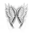 angel wing in which 2006 is written tattoo design idea