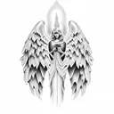 angel wing in which 2006 is written tattoo design idea