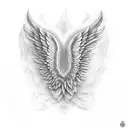 angel wing in which 2006 is written tattoo design idea