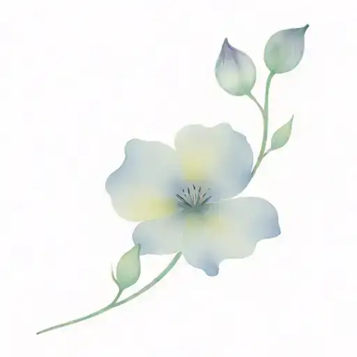 violet and stem purple flower minimal tattoo design idea
