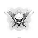 crow fly from a skull tattoo design idea