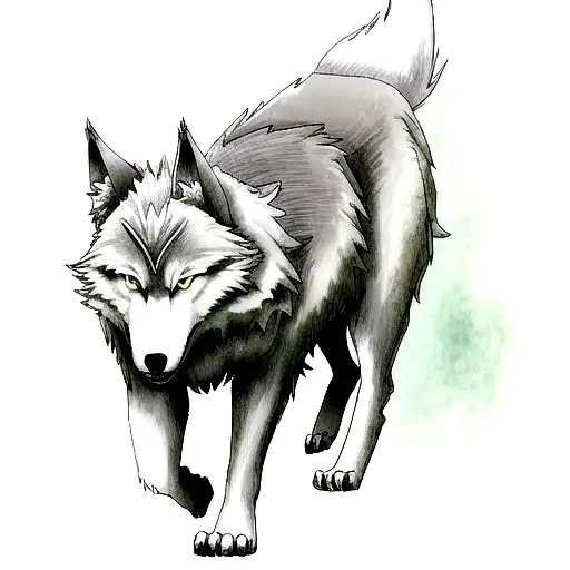 anime angry wolf drawings