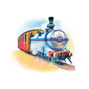 Steam train tattoo design idea