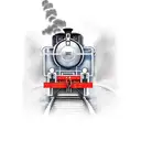 Steam train tattoo design idea