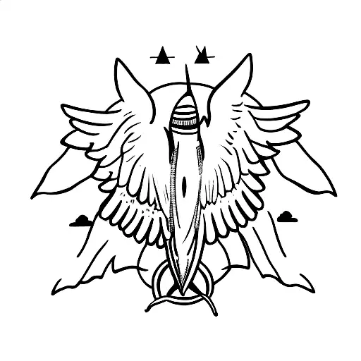 Spitfire and F-22 flying in formation tattoo design idea