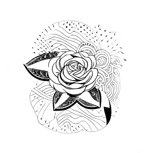 jimi hendrix floral guitar tattoo design idea