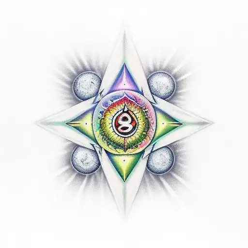 A realistic depiction of each chakra as a glowing orb along the spine tattoo design idea