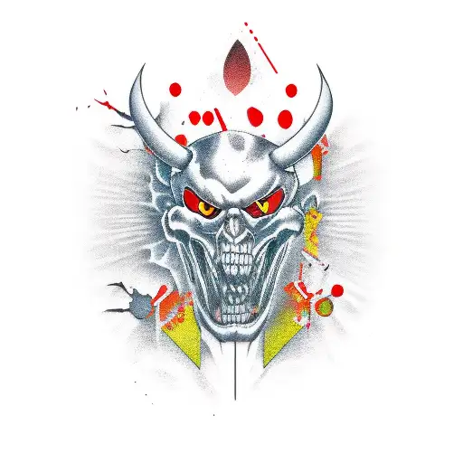 Red devil tattoo design idea