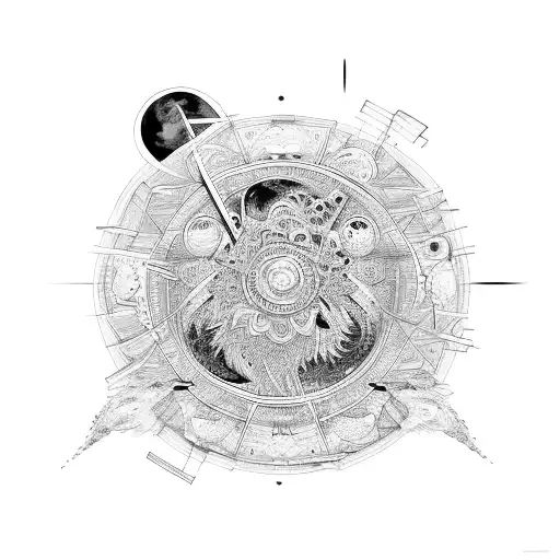 moon phases tattoo design idea