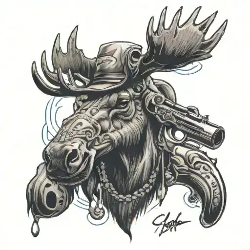 gun and sidhu moose wala tattoo design idea