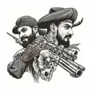 gun and sidhu moose wala tattoo design idea