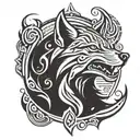 crying wolf tattoo design idea