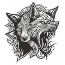 crying wolf tattoo design idea