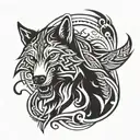 crying wolf tattoo design idea
