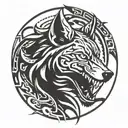 crying wolf tattoo design idea