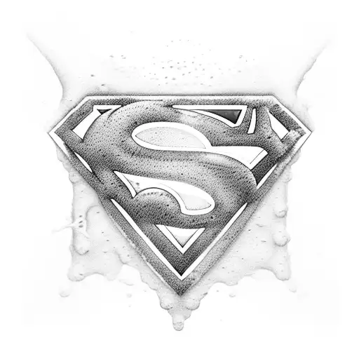 a glass of beer is spilled and the foam that is spilled takes the shape of Superman's symbol tattoo design idea