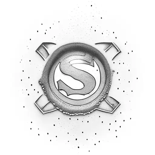 a glass of beer is spilled and the foam is drawn with the symbol of Superman tattoo design idea