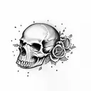 skull written with Raphizzy tattoo design idea
