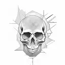 skull written with Raphizzy tattoo design idea