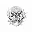 skull written with Raphizzy tattoo design idea