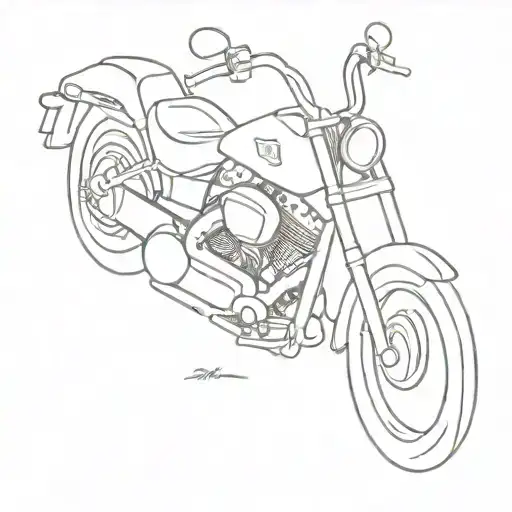 Harley Davidson motorcycle cruising tattoo design idea