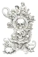seven deadly sins in a realistic depiction tattoo design idea