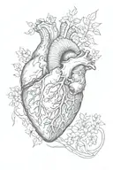 An allegorical image depicting the human heart subject to the seven deadly sins, each represented by an animal  tattoo design idea