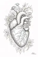An allegorical image depicting the human heart subject to the seven deadly sins, each represented by an animal  tattoo design idea