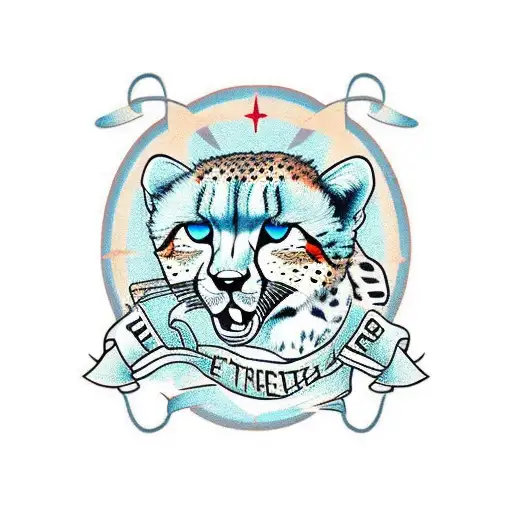 Cheetah showing strength and resilience tattoo design idea