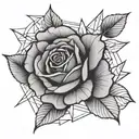 rose autumn leaves tattoo design idea