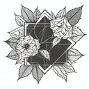 rose autumn leaves tattoo design idea