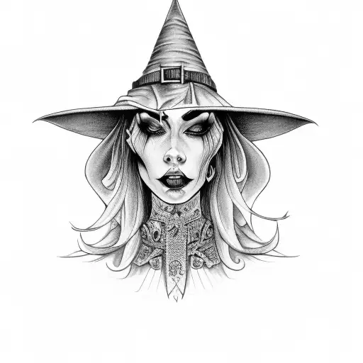 witchcraft warlock for back tattoo design idea