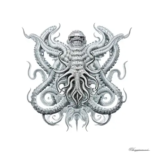 kraken tattoo design idea
