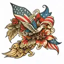 patriotic arm sleeve tattoo design idea