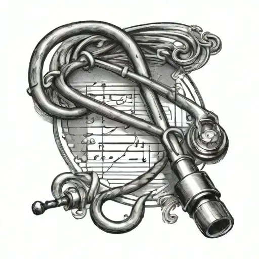 Design a tattoo of a paramedic's stethoscope intertwined with a music staff tattoo design idea