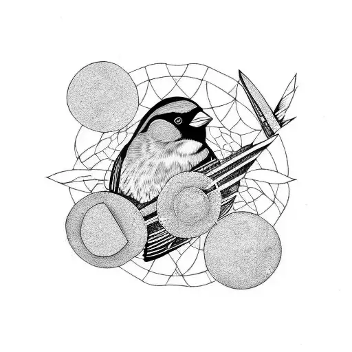 black sparrow  tattoo design idea