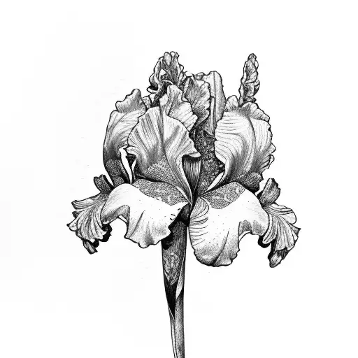Flower iris et cheval tattoo design idea