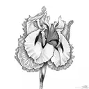 Flower iris et cheval tattoo design idea
