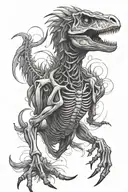 velociraptor skeleton tattoo design idea