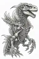 velociraptor skeleton tattoo design idea