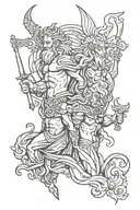 zeus y poseidon tattoo design idea