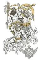 zeus y poseidon tattoo design idea