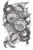 combination of the zodiac sign of Pisces and Gemini tattoo design idea