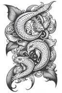 combination of the zodiac sign of Pisces and Gemini tattoo design idea