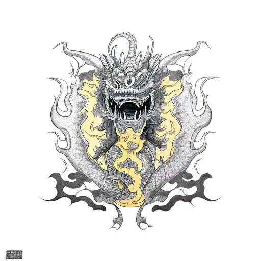 occidental Dragon full body looking dangerous  tattoo design idea