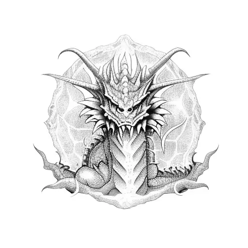 occidental Dragon full body looking dangerous  tattoo design idea