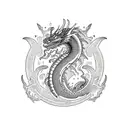 occidental Dragon full body looking dangerous  tattoo design idea