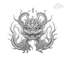 occidental Dragon full body looking dangerous  tattoo design idea