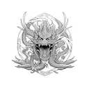occidental Dragon full body looking dangerous  tattoo design idea