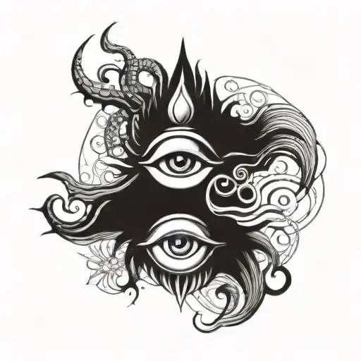 shiva third eye tattoo design idea